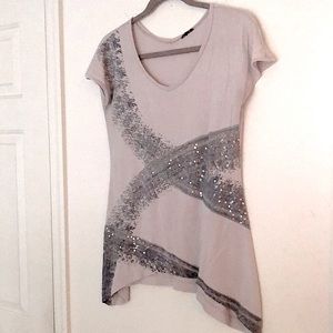 Beautiful Short Sleeve Dress Shirt with Sequins.